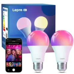 Lepro AI Smart E27 Λάμπα Dimmable 8.5W 220-240V RGB και 2700K-6500K Λευκό Σετ 2 τμχ B1-EU-2