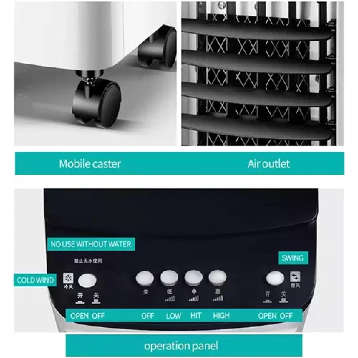 Φορητό Air Cooler δαπέδου 65W 4lt 50.5x24x20cm SDS-27536 λευκό - Image 4