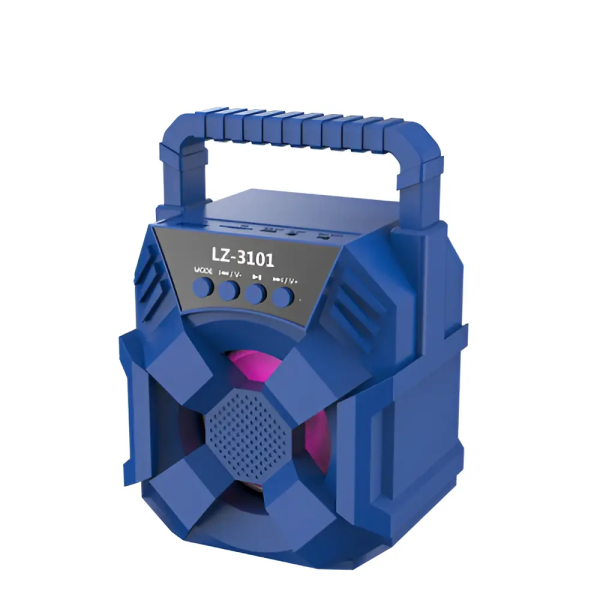 Φορητό Ασύρματο Ηχείο Bluetooth με Φως LED & Λαβή Μεταφοράς LZ-3101 Μπλε