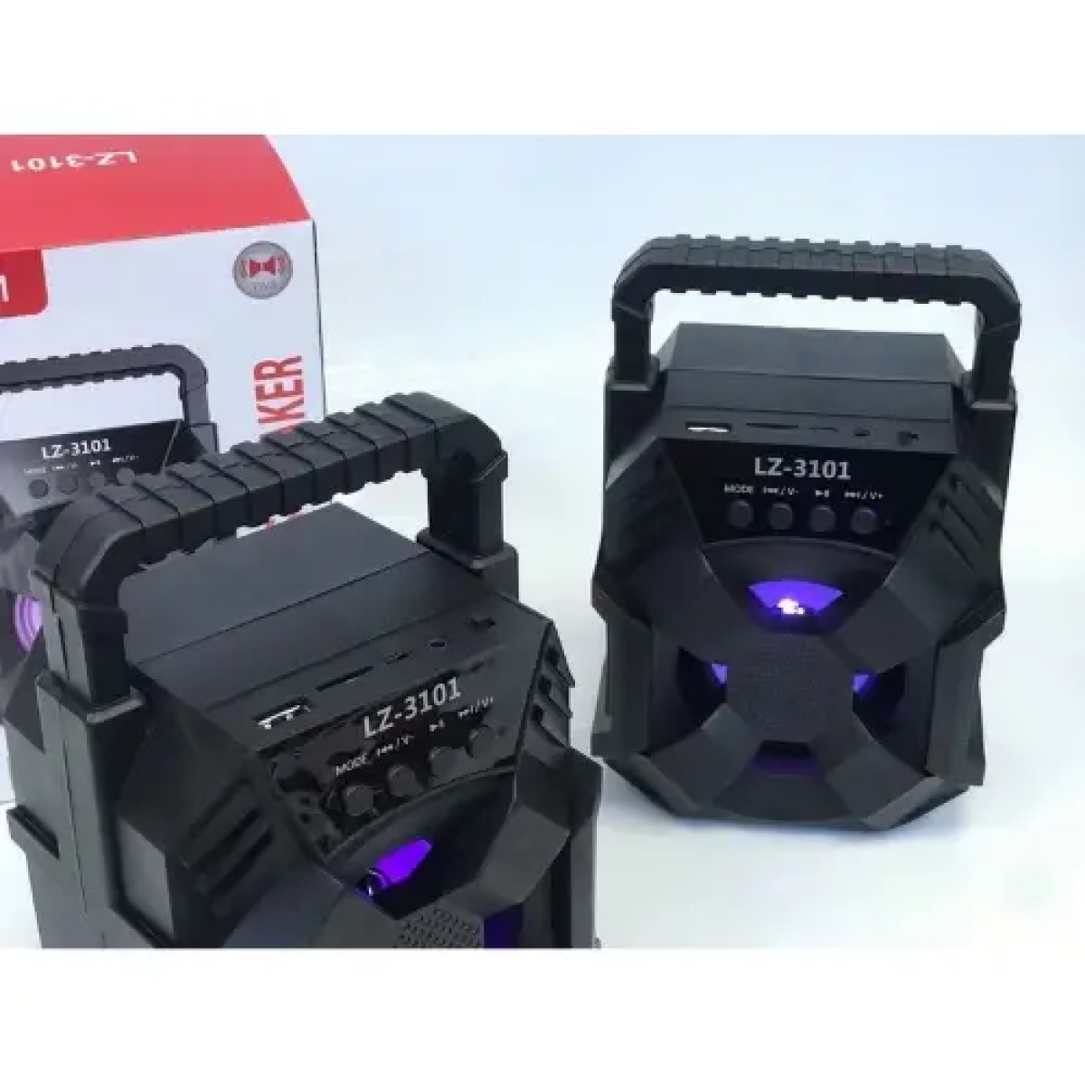 Φορητό Ασύρματο Ηχείο Bluetooth με Φως LED & Λαβή Μεταφοράς LZ-3101 Μαύρο