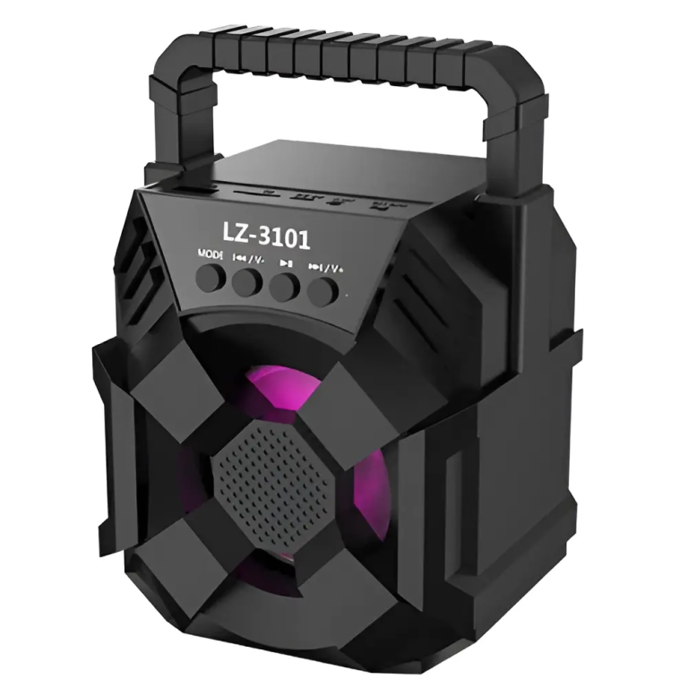 Φορητό Ασύρματο Ηχείο Bluetooth με Φως LED & Λαβή Μεταφοράς LZ-3101 Μαύρο