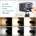 Φορητό Φωτιστικό Studio για Βίντεο & Φωτογραφίες LED 60W COB 2500K-6500K Puluz PU4119B - Image 6