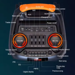 Φορητό ηχείο Bluetooth με μικρόφωνο και τηλεχειριστήριο ZQS-8263 μαύρο - Image 2