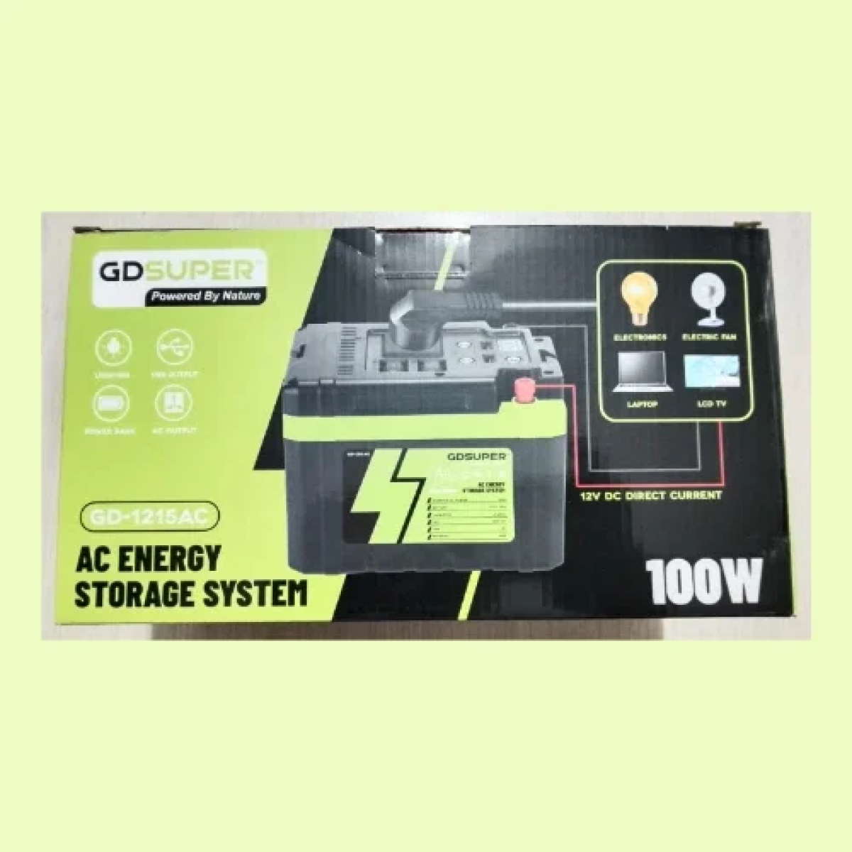 Φορητό Σύστημα Αποθήκευσης Ενέργειας AC 12V Μπαταρία Ιόντων Λιθίου 100W GD-1215AC