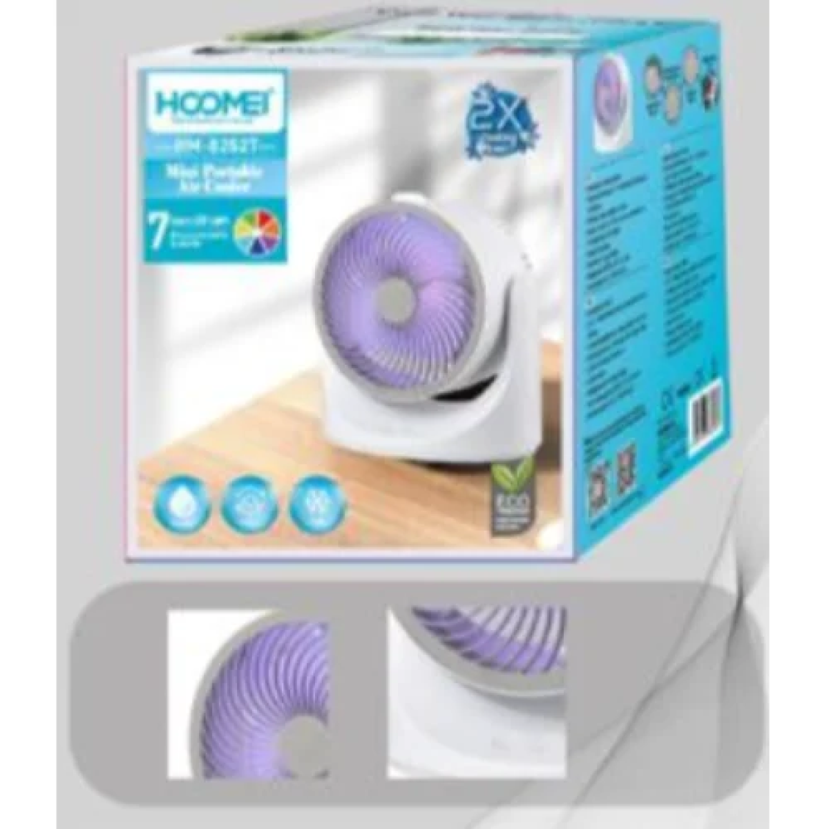 Φορητός Ανεμιστήρας Air Cooler 3 σε 1 με LED και Δοχείο Νερού 210ml Hoomei HM-8252T