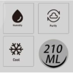 Φορητός Ανεμιστήρας Air Cooler 3 σε 1 με LED και Δοχείο Νερού 210ml Hoomei HM-8252T