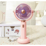 Φορητός Ανεμιστήρας Επαναφορτιζόμενος Με Περιστρεφόμενη Κεφαλή - Ροζ
