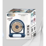 Φορητός USB Επαναφορτιζόμενος Ανεμιστήρας με Φωτισμό LED Hoomei HM-8460T Ροζ