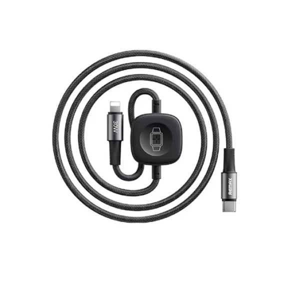 Φορτιστής 2 σε 1 με καλώδιο & ασύρματη βάση για Apple Watch Type-C to Lightning 30W Remax C30 μαύρο