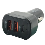 Φορτιστής Αυτοκινήτου 38W με 3 Θύρες (PD 20W + QC3.0 18W x2) Μαύρο LDO-R40