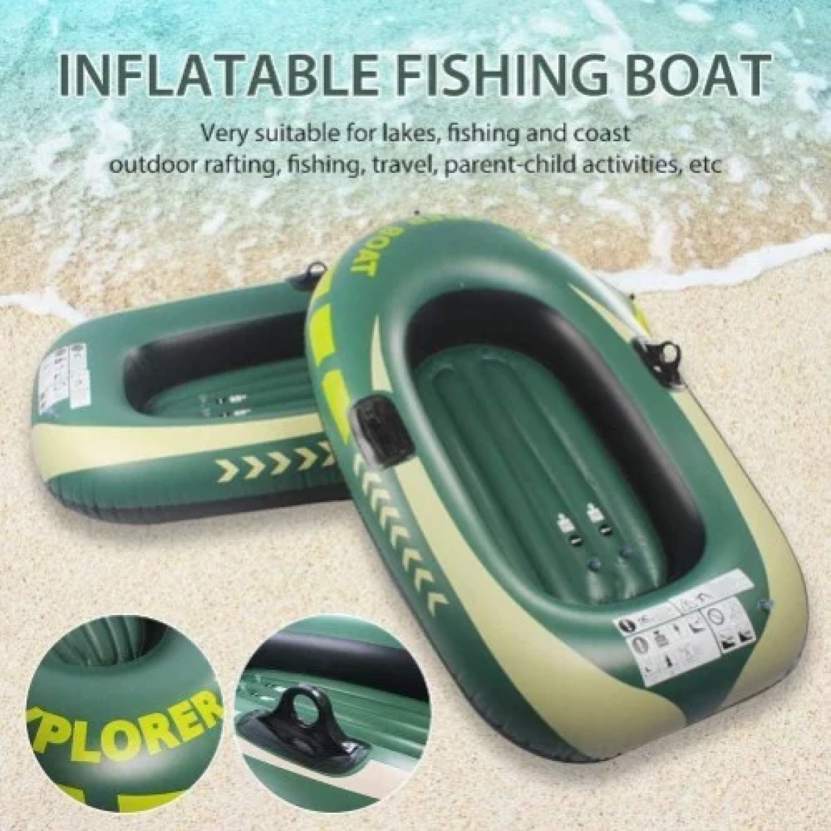 Φουσκωτή Βάρκα Θαλάσσης Explorer Boat 1.8m – 2 Θέσεων – Πράσινη