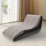 Φουσκωτός Καναπές-Ανάκλιντρο Relax 138×78×66cm Μαύρο-Καφέ