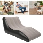 Φουσκωτός Καναπές-Ανάκλιντρο Relax 138×78×66cm Μαύρο-Καφέ