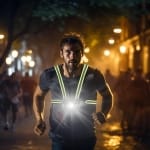 Γιλέκο τρεξίματος με φως LED και επαναφορτιζόμενη μπαταρία - μαύρο - Image 2