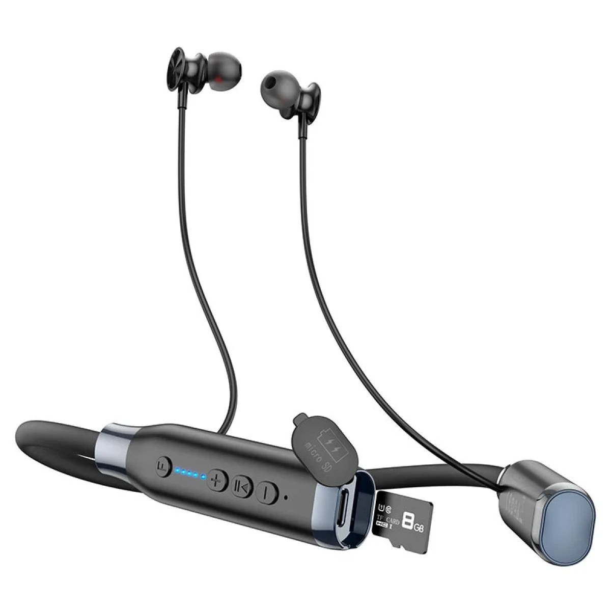 Hoco ES62 Neckband Wireless Earphones με Μικρόφωνο & Διπλή Λειτουργία Αναπαραγωγής - Μαύρο