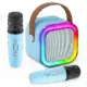 Ασύρματο Ηχείο Bluetooth K12 με 2 Μικρόφωνα Karaoke & LED Φωτισμό – Γαλάζιο