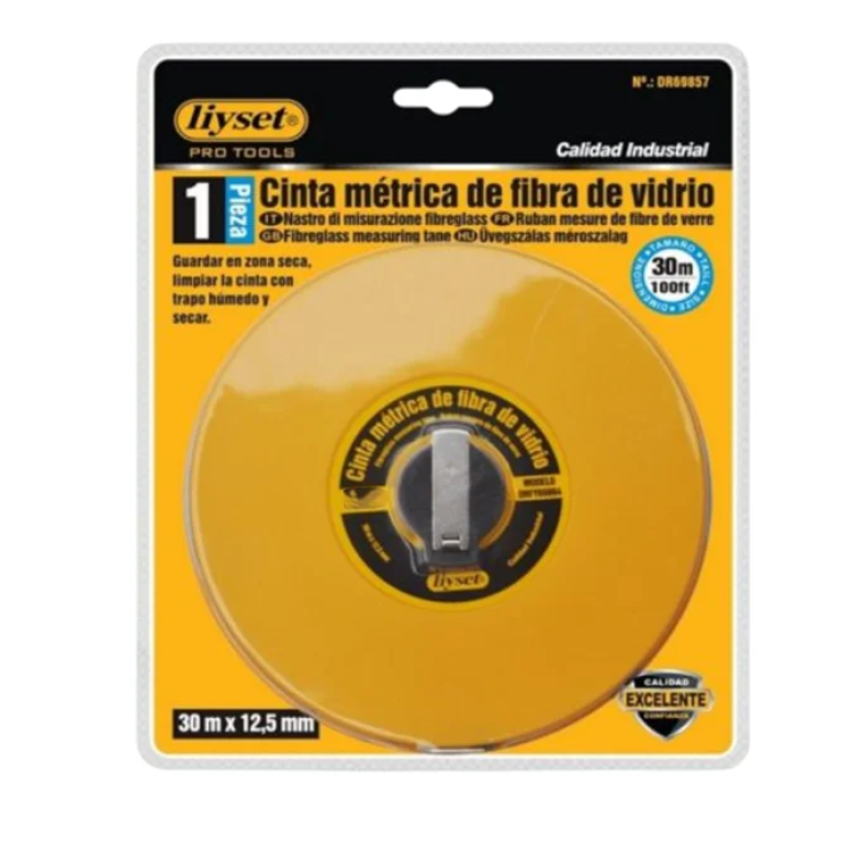 Liyset Μετροταινία 30m x 12.5mm με ABS Κέλυφος, Fibreglass Ταινία & Μανιβέλα – Ανθεκτική & Επαγγελματική 2169857