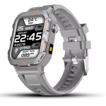 LAXASFIT H11 Smartwatch – Στρατιωτικού Τύπου Rugged Ρολόι με Ασύρματη Φόρτιση & Bluetooth Κλήσεις - Γκρί