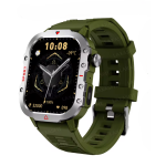 LAXASFIT H11 Smartwatch – Στρατιωτικού Τύπου Rugged Ρολόι με Ασύρματη Φόρτιση & Bluetooth Κλήσεις - Χακί