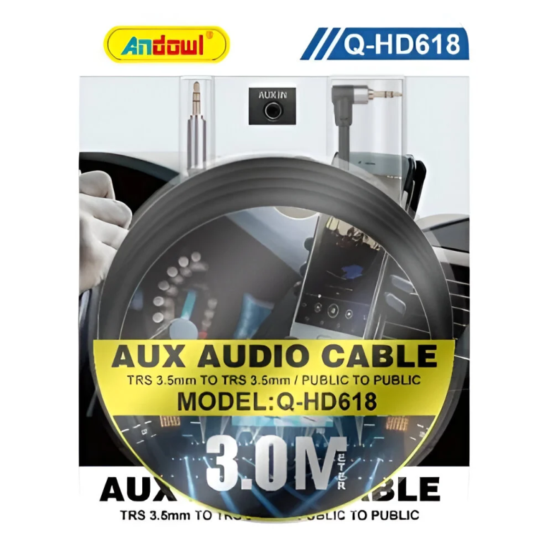Andowl Q-HD618 Καλώδιο Ήχου 3.5mm Male to Male – 3 Μέτρα