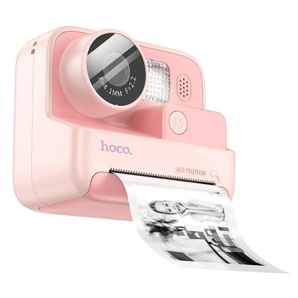 Hoco DV200 Compact Παιδική Φωτογραφική Μηχανή 48MP με Οθόνη 2" & Εκτυπωτή – Ροζ