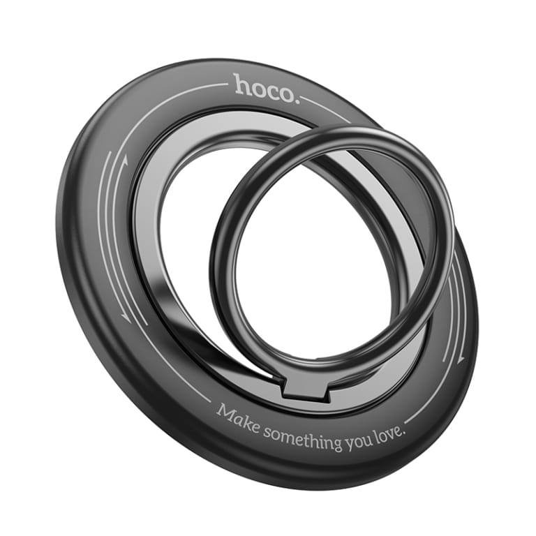 Hoco GH3 Ring Holder – Μαγνητική Βάση Στήριξης & Δαχτυλίδι 360° για Κινητά – Μαύρο