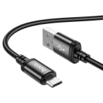 Hoco X89 Braided Καλώδιο USB-A σε microUSB – 2.4A, 1m – Μαύρο