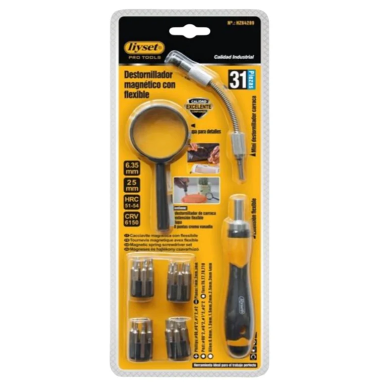 Liyset Μαγνητικό Κατσαβίδι με Εύκαμπτη Προέκταση και Μεγεθυντικό Φακό – 64289