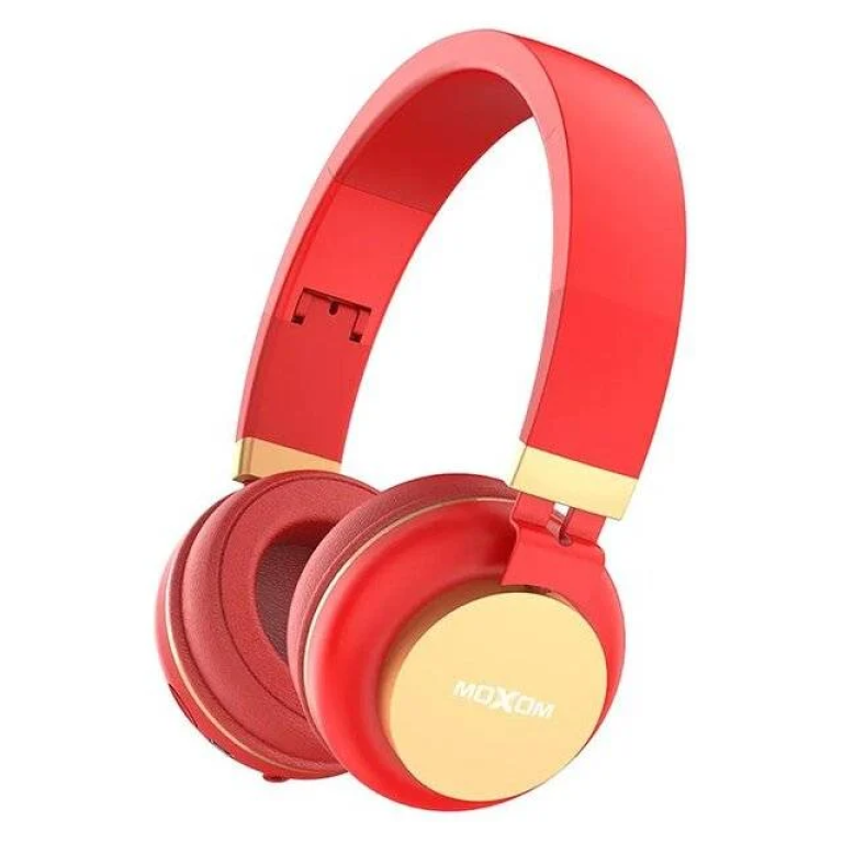 Moxom MX-WL46 Ασύρματα & Ενσύρματα Over Ear Ακουστικά Bluetooth με Μικρόφωνο – Κόκκινα