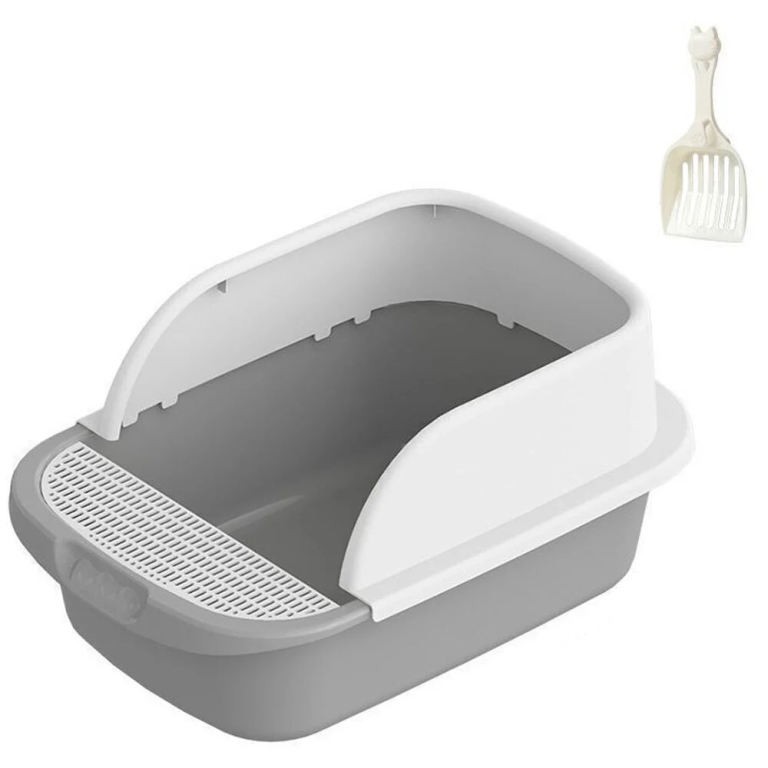 Nunbell Pet Λεκάνη Γάτας Γκρι – Ανοιχτή Τουαλέτα με Φτυαράκι – 31x43cm 34073