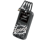 Power Bank 30000mAh Andowl Q-CD153 με Οθόνη LED, Φακό και Ενσωματωμένα Καλώδια - Μαύρο