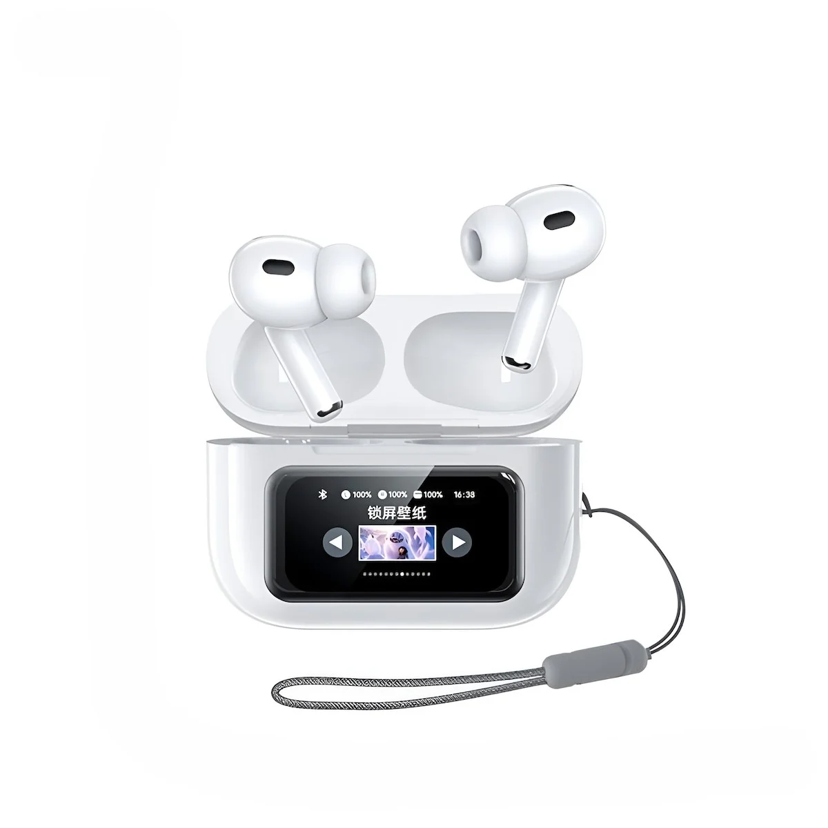 Remax Cozypods W30N Bluetooth In-Ear Ακουστικά Με Έγχρωμη Οθόνη &Amp; Θήκη Φόρτισης – Λευκά