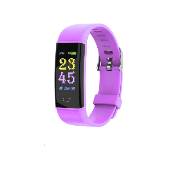 Smartwatch Bracelet D12 με Bluetooth, Μέτρηση Παλμών και Καταγραφή Βημάτων - Μώβ