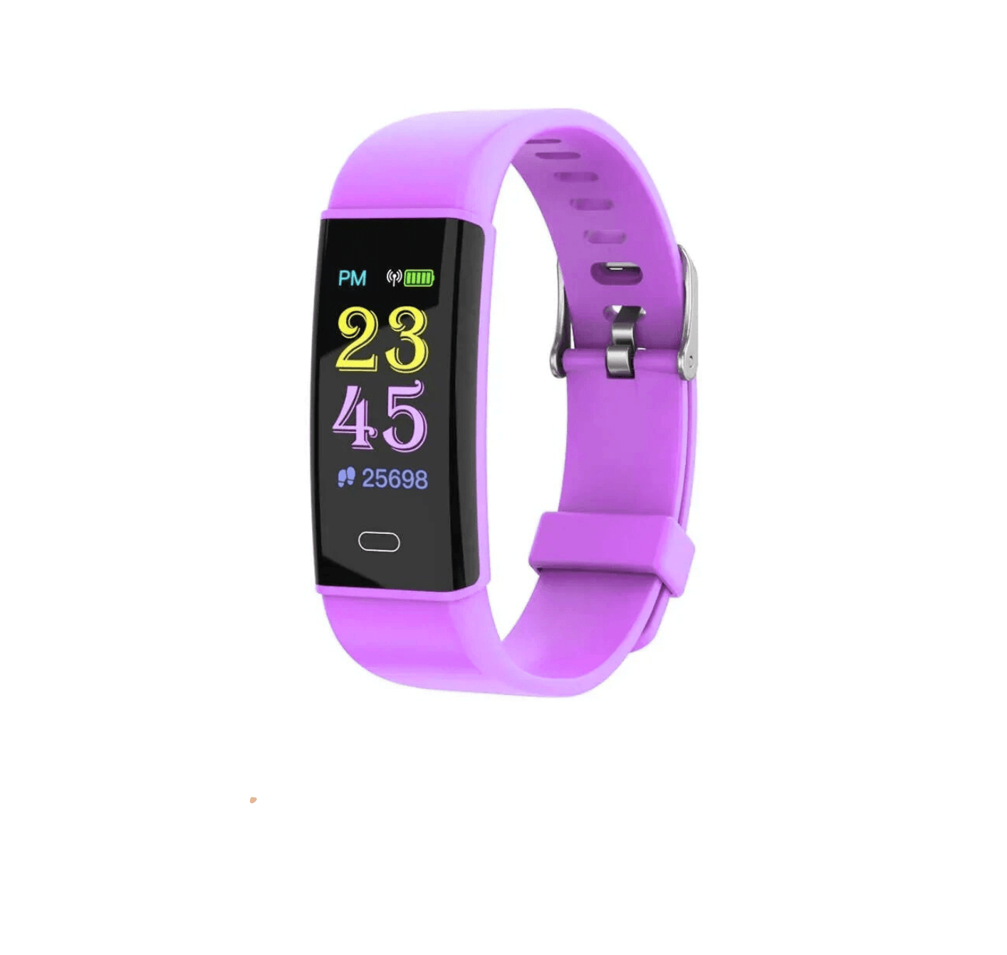 Smartwatch Bracelet D12 με Bluetooth, Μέτρηση Παλμών και Καταγραφή Βημάτων - Μώβ