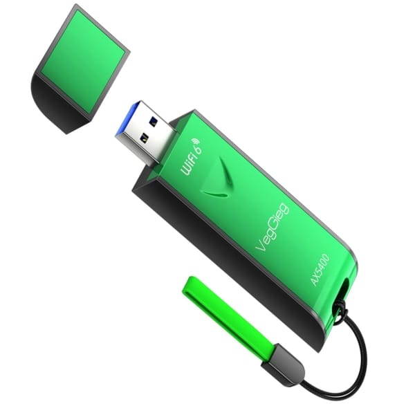 VegGieg K5400 Gaming WiFi Adapter – Τριπλής Μπάντας USB WiFi 6 5400Mbps με Αντιπαρεμβολή και WPA3