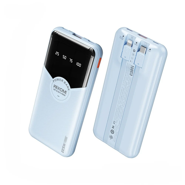 WEKOME WP-59 Power Bank 10000mAh – Fast Charge 22.5W, LED Οθόνη - Μπλέ
