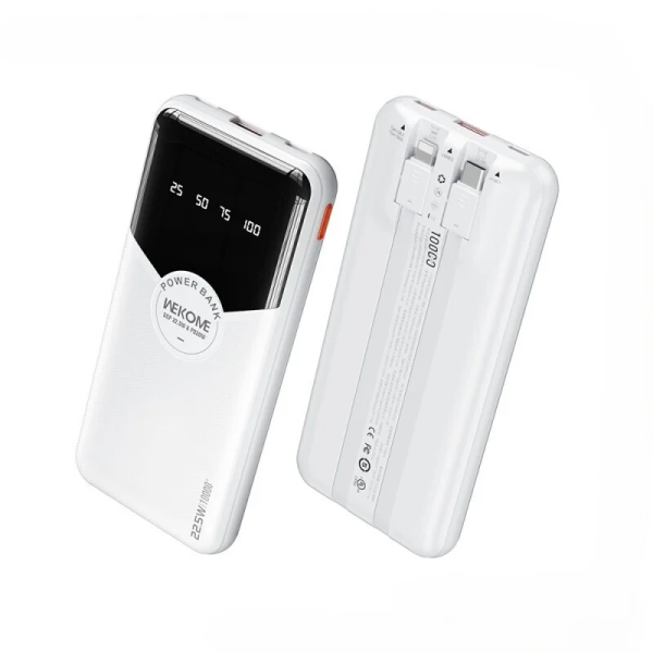 WEKOME WP-59 Power Bank 10000mAh – Fast Charge 22.5W, LED Οθόνη - Λευκό