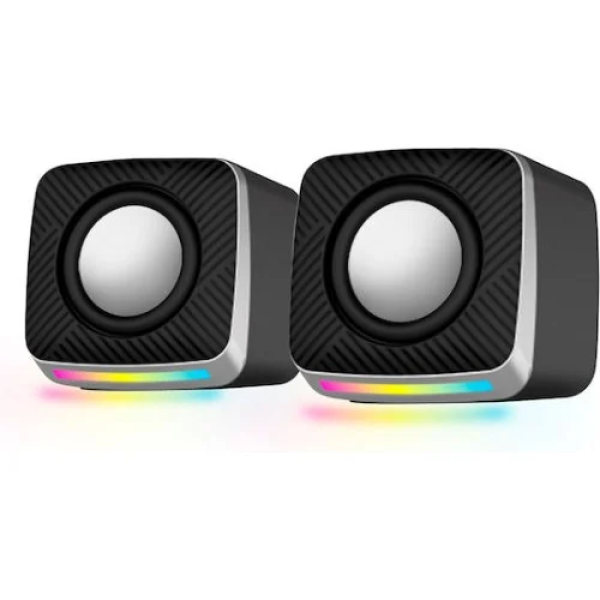 Ηχεία Υπολογιστή Στερεοφωνικά με USB και Jack 3.5mm με RGB Φωτισμό Andowl Q-YX25