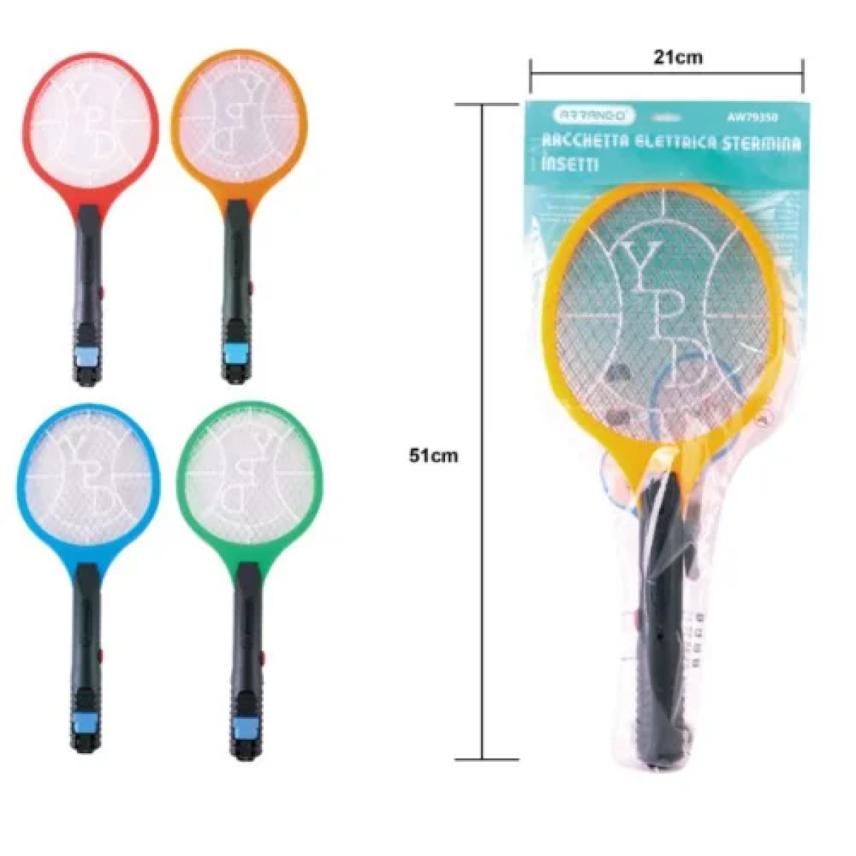 Ηλεκτρική Ρακέτα Κουνουπιών Επαναφορτιζόμενη 51cm Arrango AW79350 Πράσινη - Image 2