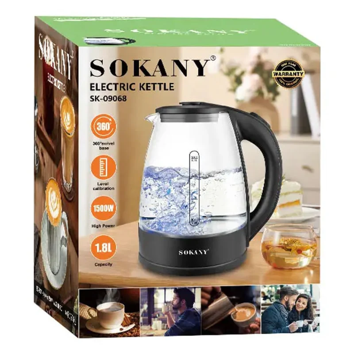 Ηλεκτρικός Βραστήρας Νερού 1,8L Sokany SK-09068