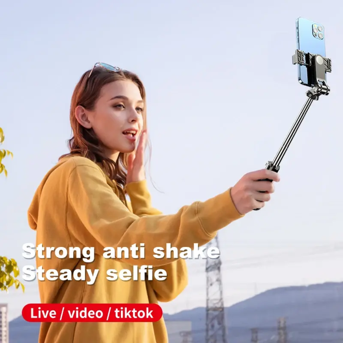 K03 Μίνι Selfie Stick με Τρίποδο - Μαύρο