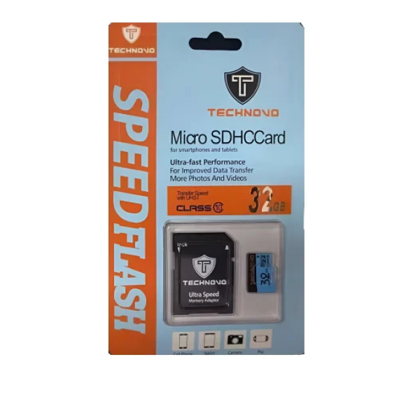 Κάρτα μνήμης Technovo microSDHC 32GB Class 10 UHS-I με αντάπτορα