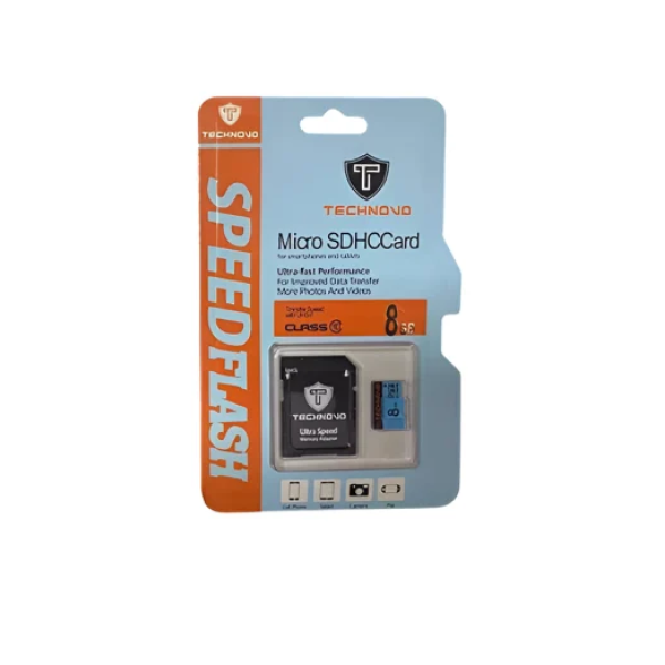 Κάρτα μνήμης Technovo microSDHC 8GB Class 10 UHS-I με αντάπτορα