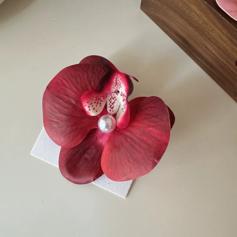 Κλιπ Μαλλιών Ορχιδέα 7.5cm 86050 Κόκκινο