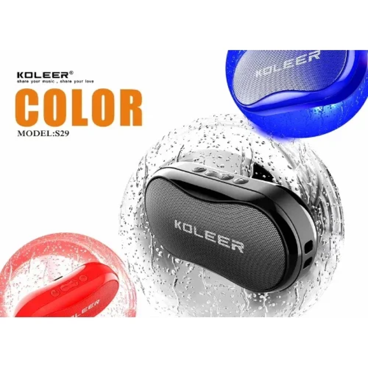 Koleer S-29 Ηχείο Bluetooth 5W με Ραδιόφωνο - Mαύρο