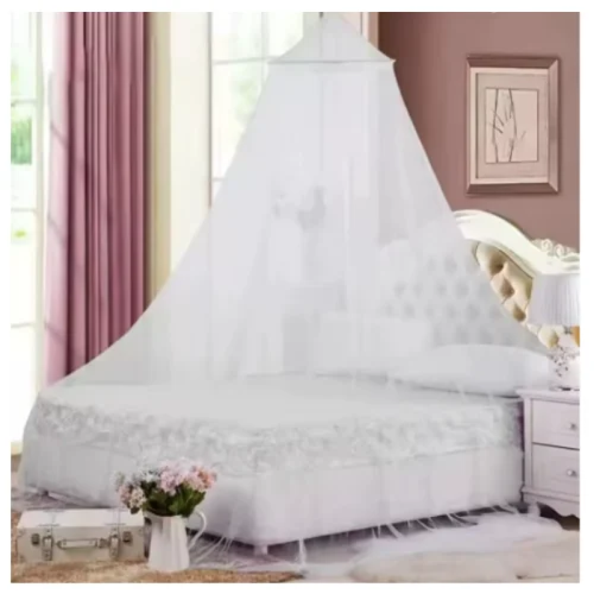 Κουνουπιέρα με Θόλο για Διπλό Κρεβάτι 60x260x800cm Λευκό P1014