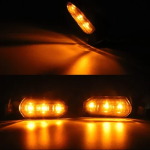 LED Φλας Μοτοσυκλέτας 8mm με Κίτρινο Φωτισμό 12V Πορτοκαλί ΦΙΜΕ Σετ 2 τμχ Kicry 056 Mini
