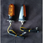 LED Φλας Μοτοσυκλέτας 8mm με Κίτρινο Φωτισμό 12V Πορτοκαλί ΦΙΜΕ Σετ 2 τμχ Kicry 056 Mini