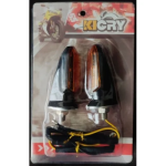 LED Φλας Μοτοσυκλέτας 8mm με Κίτρινο Φωτισμό 12V Πορτοκαλί ΦΙΜΕ Σετ 2 τμχ Kicry 056 Mini