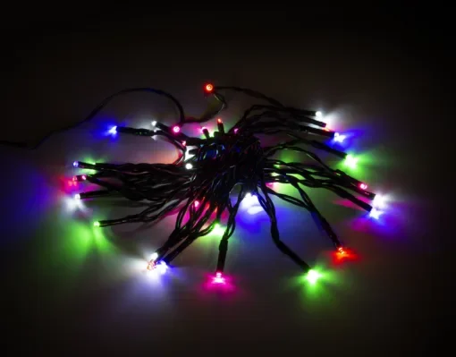 Nordic Home Λαμπάκια γιρλάντα 40 LED πολύχρωμα με μαύρο καλώδιο 3m LGT-106